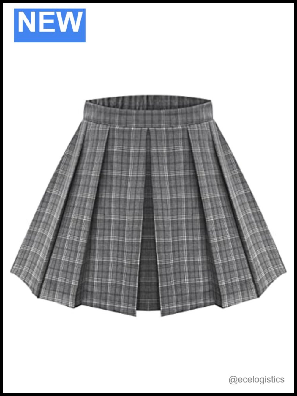 Plus Size Pleated Skater Skirt with Elastic Waist
